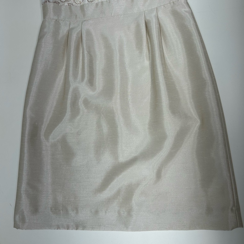 Tahari Cream Textured Sleeveless Dress - Picture 4 of 6